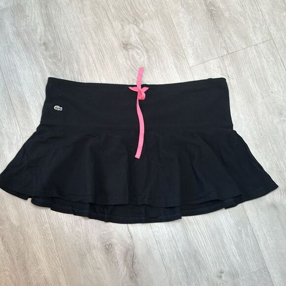 LACOSTE Y2K BLACK SKIRT with pink drawstring NWT  size 10 - Picture 8 of 8